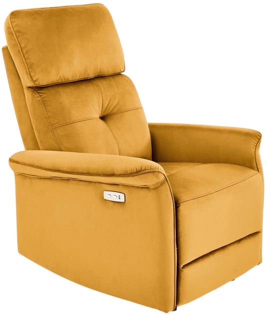 Крісло для відпочинку Halmar Semir з функцією електричного розкладання Гірчичне (5905248130951) - зображення 3