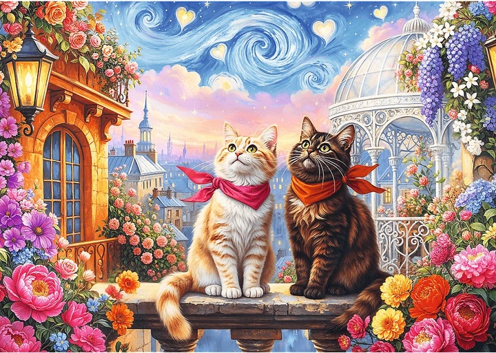 Puzzle Trefl Zakochane mruczki 500 elementów 37553 (5900511375534) - obraz 3