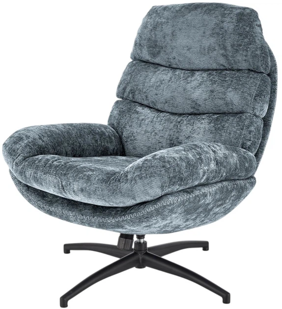 Крісло для відпочинку Halmar Dario з підніжкою та функцією гойдалки Синє (5905248130562) - зображення 4