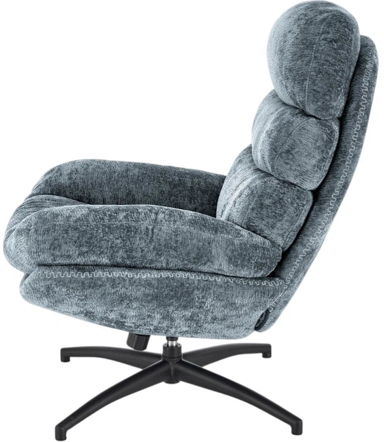 Крісло для відпочинку Halmar Dario з підніжкою та функцією гойдалки Синє (5905248130562) - зображення 5