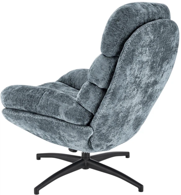 Крісло для відпочинку Halmar Dario з підніжкою та функцією гойдалки Синє (5905248130562) - зображення 6