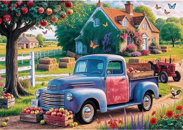 Puzzle Trefl Premium Plus Tea Time: Samochód farmera 500 elementów 37612 (5900511376128) - obraz 3