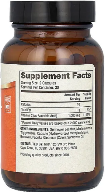 Липосомальный витамин С Dr. Mercola 1000мг Liposomal Vitamin C 180 капcул ARE-576181 - изображение 2