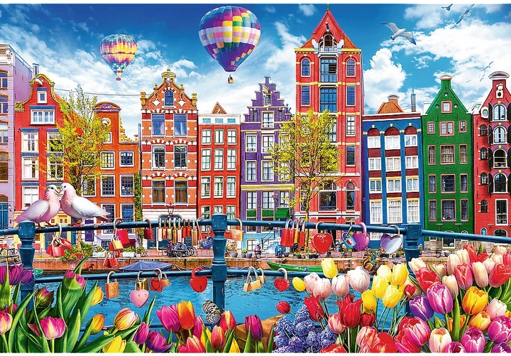 Puzzle Trefl Kolorowy Amsterdam 1500 elementów 26221 (5900511262216) - obraz 3