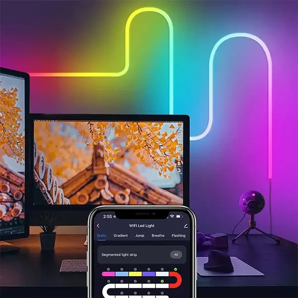 Розумна гнучка LED неонова RGB стрічка шланг 10 метрів управління з телефону Bluetooth і пульт більше 16 мільйонів кольорів - зображення 4