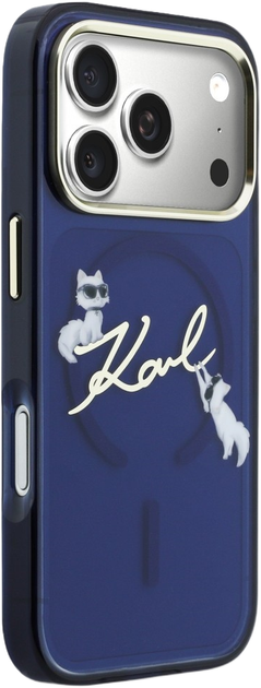 Etui Karl Lagerfeld IML Choupettes Karl  Script Logo MagSafe do Apple iPhone 17 Pro Max Blue (3666339606701) - obraz 4