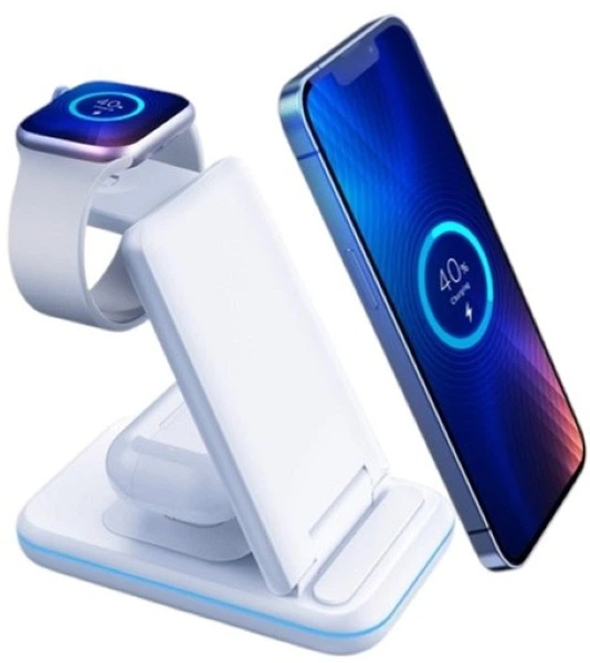 Індуктивний зарядний пристрій 3MK Hyper Wireless Charger 15 W для смартфона смарт годинника навушників білий (5903108483056) - зображення 2