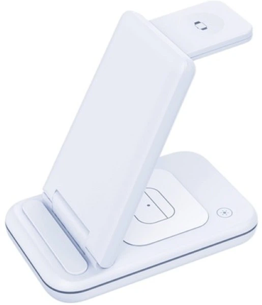 Індуктивний зарядний пристрій 3MK Hyper Wireless Charger 15 W для смартфона смарт годинника навушників білий (5903108483056) - зображення 3