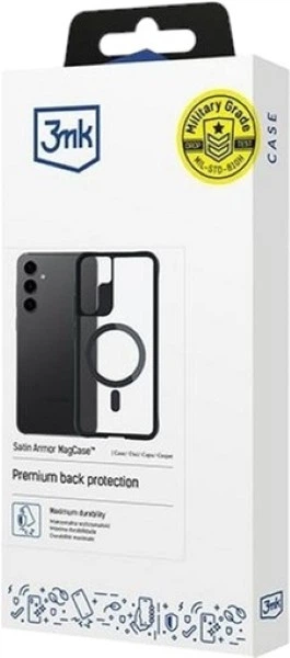 Etui 3MK Satin Armor MagCase do Samsung Galaxy S24 Black + Transparent (5903108563895) - obraz 3