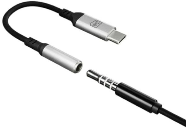 Adapter 3MK USB-C - miniJack Black-Silver (5903108518055) - obraz 4