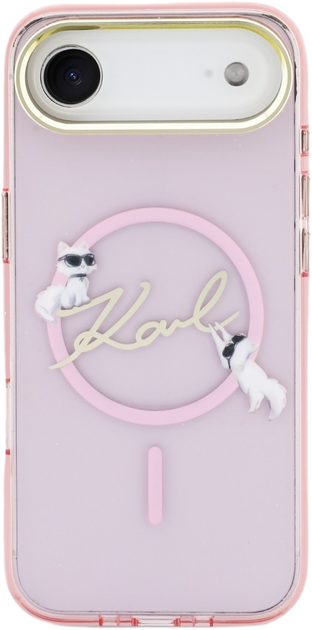 Etui Karl Lagerfeld IML Choupettes Karl  Script Logo MagSafe do Apple iPhone 17 Air Pink (3666339606206) - obraz 3