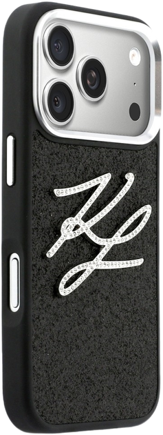 Etui Karl Lagerfeld IML Glitter KL Diamond Logo do Apple iPhone 17 Pro Max Black (3666339604622) - obraz 4