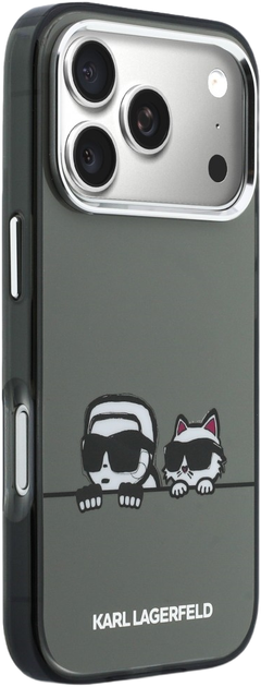 Etui Karl Lagerfeld IML Karl & Choupette Peekaboo Logo MagSafe do Apple iPhone 17 Pro Max Black (3666339607180) - obraz 4