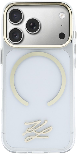 Etui Karl Lagerfeld IML KL Script Logo MagSafe do Apple iPhone 17 Pro Max Transparent (3666339601584) - obraz 3