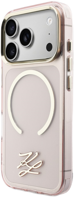 Etui Karl Lagerfeld IML KL Script Logo MagSafe do Apple iPhone 17 Pro Pink (3666339601416) - obraz 2