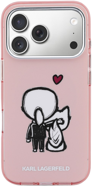 Etui Karl Lagerfeld Karl & Choupette Back MagSafe do Apple iPhone 17 Pro Pink (3666339607654) - obraz 3