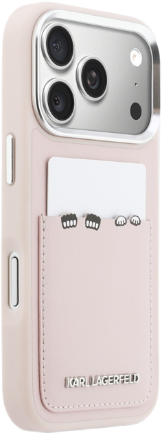 Etui Karl Lagerfeld Karl & Choupette Print & Pocket do Apple iPhone 17 Pro Max Pink (3666339605421) - obraz 4