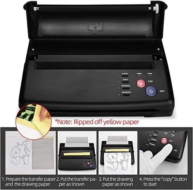 Термотрансферный принтер для тату Sacnahe Slim Black 116F | A4/A6, быстрый перенос эскизов без чернил - изображение 5