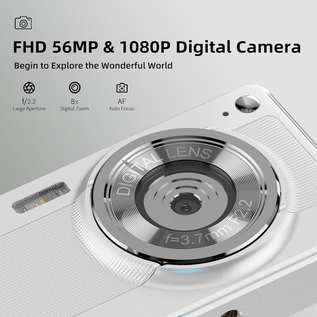 Компактная цифровая камера FHD - 56 мегапиксельная камера для видеоблоггерства с TF картой на 32 ГБ и 2-мя батареями - изображение 8