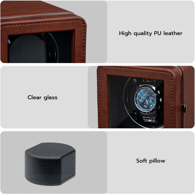 Скринька для автопідзаводу годинників / Віндер / Watch Winder / Ротомат Newaner/Тайммувер - зображення 4