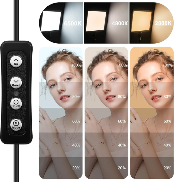 Комплект светодиодных светильников Ci-Fotto для фото и видео с USB питанием 2800-6500К регулируемый яркий свет - изображение 3