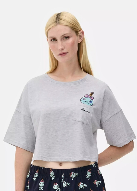 Женская пижамная футболка Primark Disney XS Хлопковая для дома и сна Серый (9210) - Фото 1 Женская пижамная футболка Primark Disney XS Хлопковая для дома и сна Серый (9210) - изображение 1