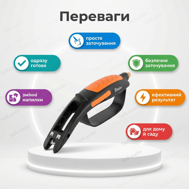 Точилка многофункциональная 3в1 для ножей ножниц секаторов алмазная ручная заточка точило трехступенчатое - изображение 2
