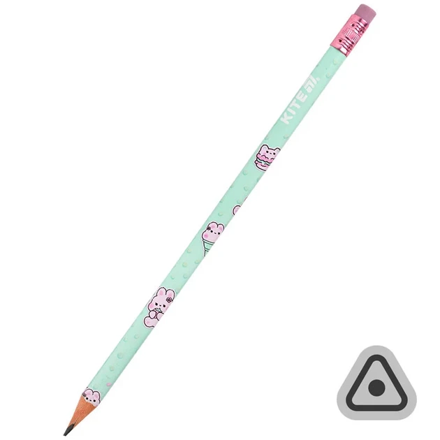 Карандаш графитный трехгранный с резинкой Kite Feel Good K25-046-2 - изображение 2