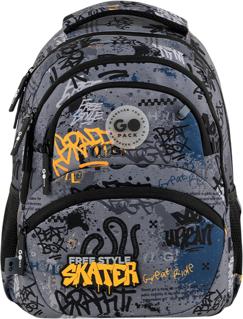 Рюкзак GoPack з ортопедичною спинкою Education Free Style 40x30x15 см Темно-сірий (GO26-175M-5) - зображення 4