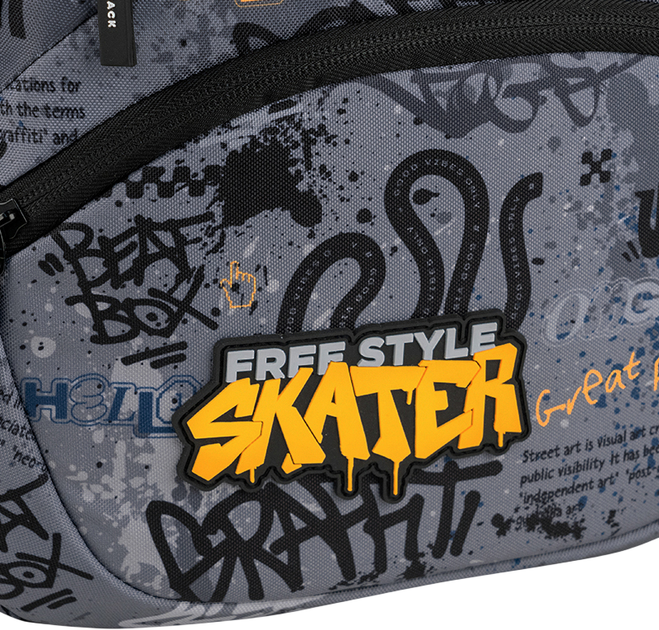 Рюкзак GoPack з ортопедичною спинкою Education Free Style 40x30x15 см Темно-сірий (GO26-175M-5) - зображення 16