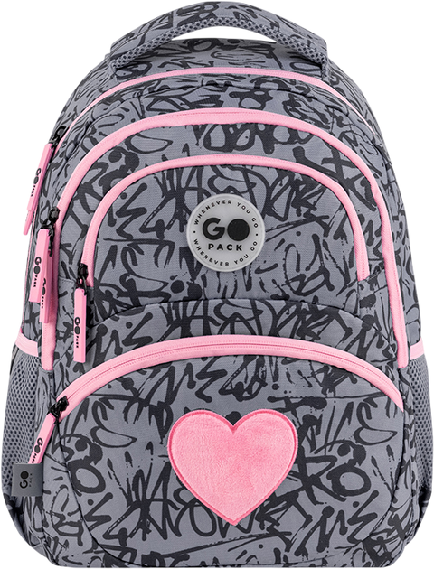 Рюкзак GoPack с ортопедической спинкой Education Fluffy Heart 40x30x15 см Серый (GO26-175M-4) - Фото 4 Рюкзак GoPack с ортопедической спинкой Education Fluffy Heart 40x30x15 см Серый (GO26-175M-4) - изображение 4