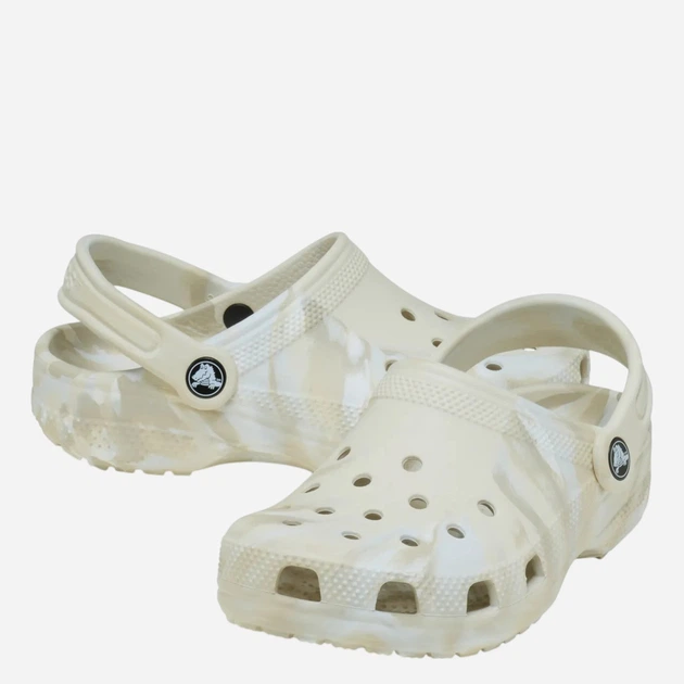 Дитячі крокси-сабо для дівчинки Crocs Classic Marbled Kids Clog 207464-2MT 30-31 Кремові (198445341922) - зображення 3