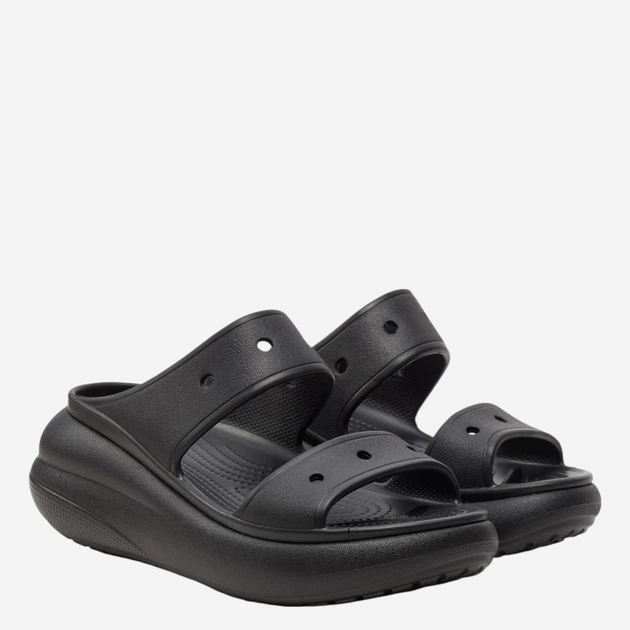 Klapki basenowe damskie na platformie Crocs Classic Crush Sandal 207670-001 41-42 Czarne - obraz 2