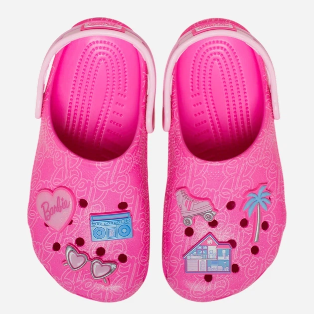 Chodaki młodzieżowe dziewczęce Crocs Classic Mattel Pink Barbie Clog Kids 211406-90H 34-35 Różowe - obraz 4