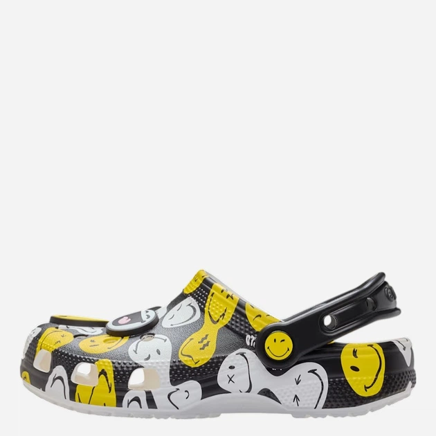 Chodaki młodzieżowe dziewczęce Crocs Classic Smiley Clog K 211694-90H 34-35 Czarne - obraz 3