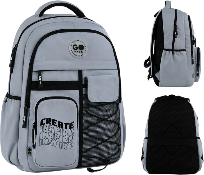 Рюкзак GoPack підлітковий Education Teens 46x32x19 см Сірий (GO26-184L-2) - Фото 2 Рюкзак GoPack підлітковий Education Teens 46x32x19 см Сірий (GO26-184L-2) - зображення 2