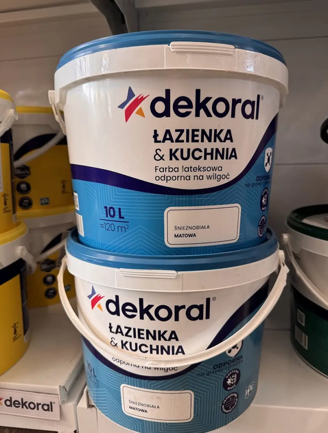 Фарба DEKORAL LAZENKA&KUCHNIA, сніжно-біла, 10 л - зображення 2
