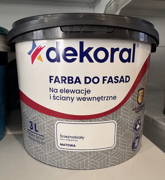 Фарба фасадна DEKORAL DO FASAD, біла, 3 л - изображение 2