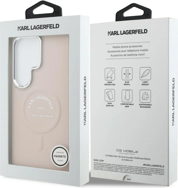 Чохол Karl Lagerfeld Embossed Ring RSG Logo MagSafe для Samsung Galaxy S26 Ultra Pink (KLHMS26LPSKRSGEP) - зображення 8