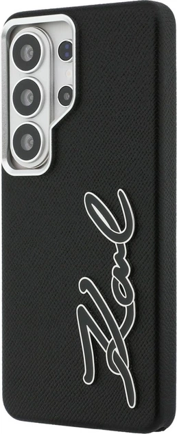 Чохол Karl Lagerfeld Grained Signature Metal Resin Logo для Samsung Galaxy S26 Ultra Black (KLHCS26LPGFKSRSK) - зображення 2