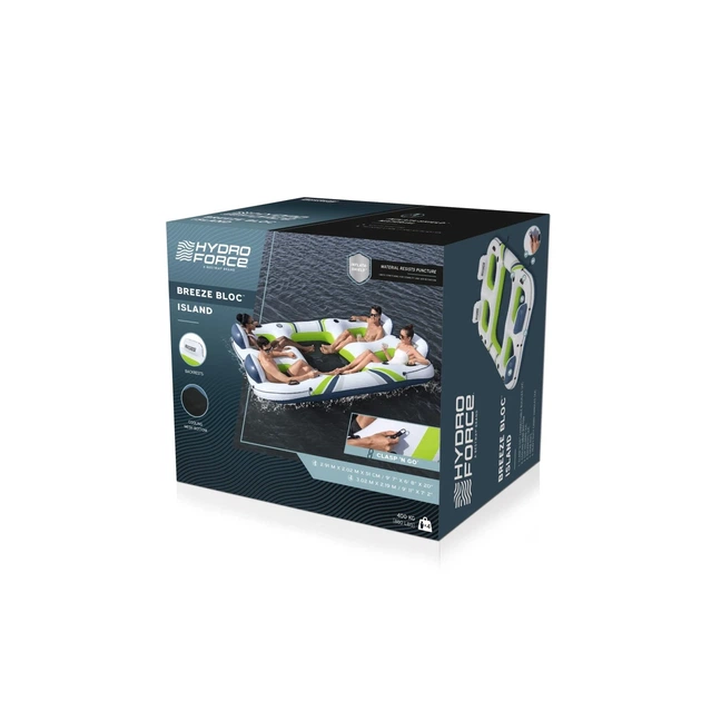 Надувний острів для плавання Bestway Hydro Force Breeze Bloc Island для 4 осіб 291 x 202 см 43957 (6941607393000) - зображення 5