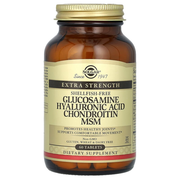 Глюкозамин, гиалуроновая кислота, хондроитин и МСМ SOLGAR "Glucosamine Hyaluronic Acid Chondroitin MSМ" хондропротектор (60 таблеток) - Фото 1 Глюкозамин, гиалуроновая кислота, хондроитин и МСМ SOLGAR "Glucosamine Hyaluronic Acid Chondroitin MSМ" хондропротектор (60 таблеток) - изображение 1
