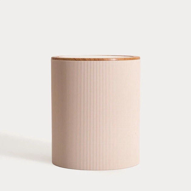 Kosz łazienkowy Homla 243753 Diall Biały 19 x 19 x 22.5 cm Beżowy (5906496773556) - obraz 2