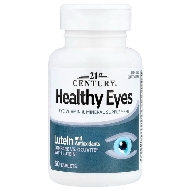 Комплекс для здоров'я очей 21st Century "Healthy Eyes with Lutein" суміш вітамінів та мінералів для зору з лютеїном та антиоксидантами (60 таблеток) - Фото 1 Комплекс для здоров'я очей 21st Century "Healthy Eyes with Lutein" суміш вітамінів та мінералів для зору з лютеїном та антиоксидантами (60 таблеток) - зображення 1