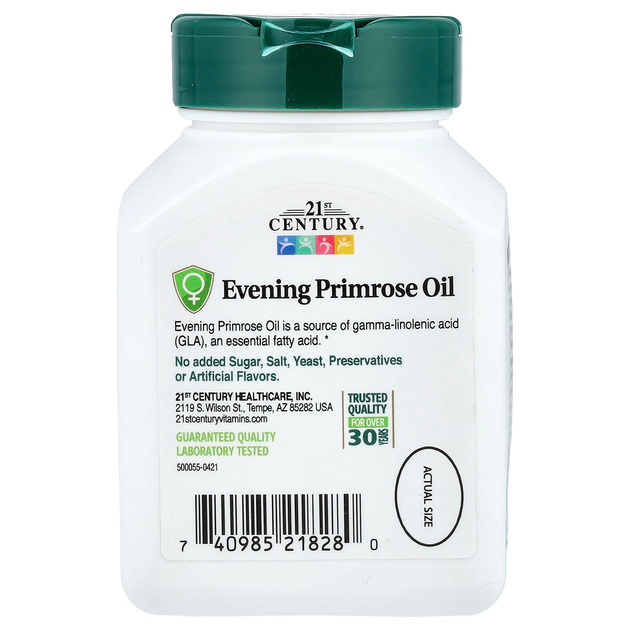 Олія примули вечірньої 21st Century "Evening Primrose Oil" підтримка жіночого здоров'я (60 гельових капсул) - зображення 2