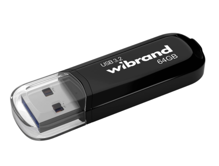 Флеш пам'ять USB 64 GB Wibrand Marten USB 3.2 Gen1 чорний - Фото 1 Флеш пам'ять USB 64 GB Wibrand Marten USB 3.2 Gen1 чорний - зображення 1