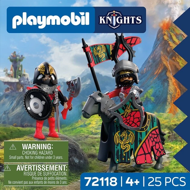 Klocki Playmobil Knights Przywódca rycerzy herbu Smok 25 elementów (72118) (4008789721181) - obraz 1