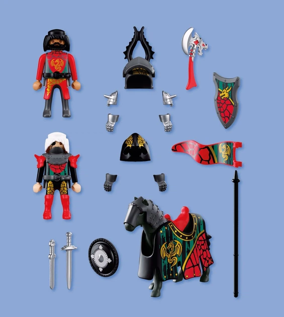 Klocki Playmobil Knights Przywódca rycerzy herbu Smok 25 elementów (72118) (4008789721181) - obraz 4