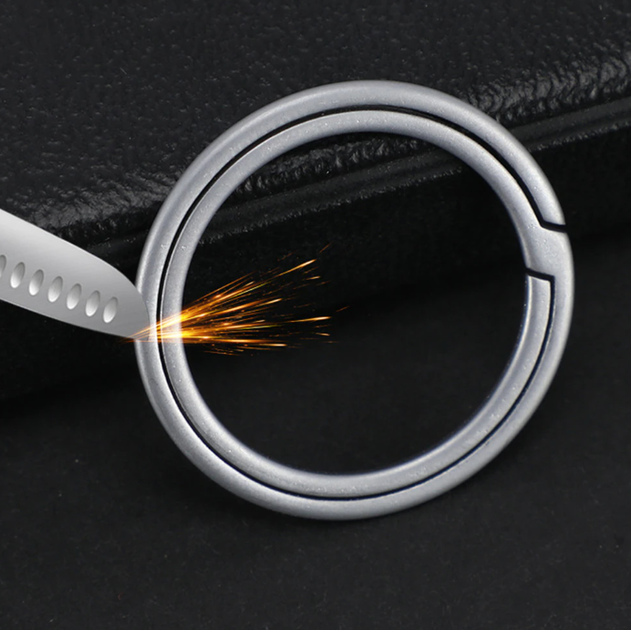 Титановое кольцо плоское для ключей Titanium Rings 28 мм / 1 штука Серебристое - Фото 6 Титановое кольцо плоское для ключей Titanium Rings 28 мм / 1 штука Серебристое - изображение 6