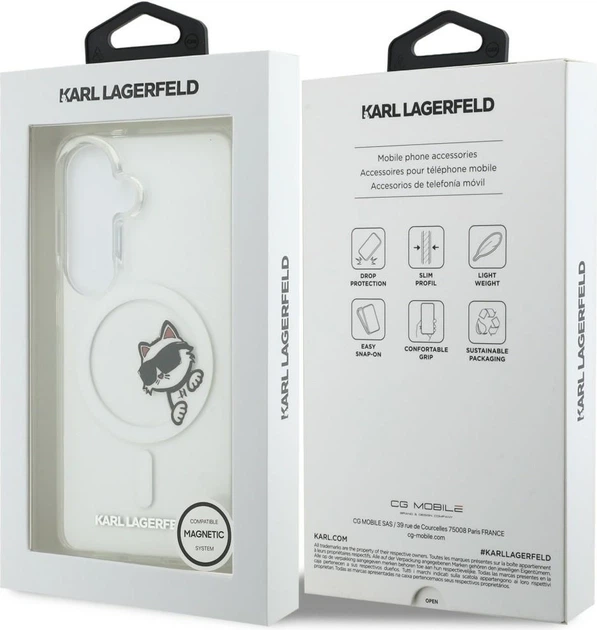 Чохол Karl Lagerfeld IML Peekaboo Choupette MagSafe для Samsung Galaxy S26 Transparent (KLHMS26S6HCPSCT) - зображення 8